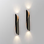 Contemporary Nordic Strip Spiral Iron 2-Light Wall Sconce Lamp For Hallway Lumendat
