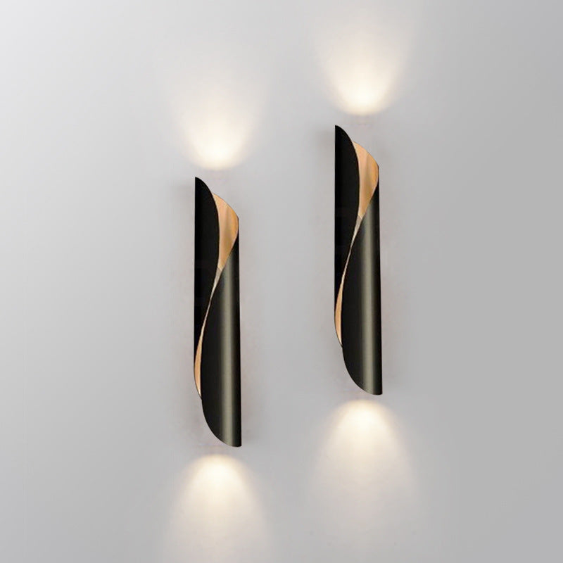 Contemporary Nordic Strip Spiral Iron 2-Light Wall Sconce Lamp For Hallway Lumendat