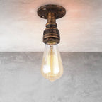 Vintage Steampunk Style Iron Glass Shade 1-light Flush Mount Ceiling Light BulbSquare