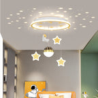 Lumendat Contemporary Creative Starry Night Acrylic Round Shade LED Kids Flush Mount Ceiling Light For Bedroom Lumendat
