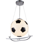 Cartoon Creative Soccer Glass Iron 1-light Kids Pendant Light BulbSquare
