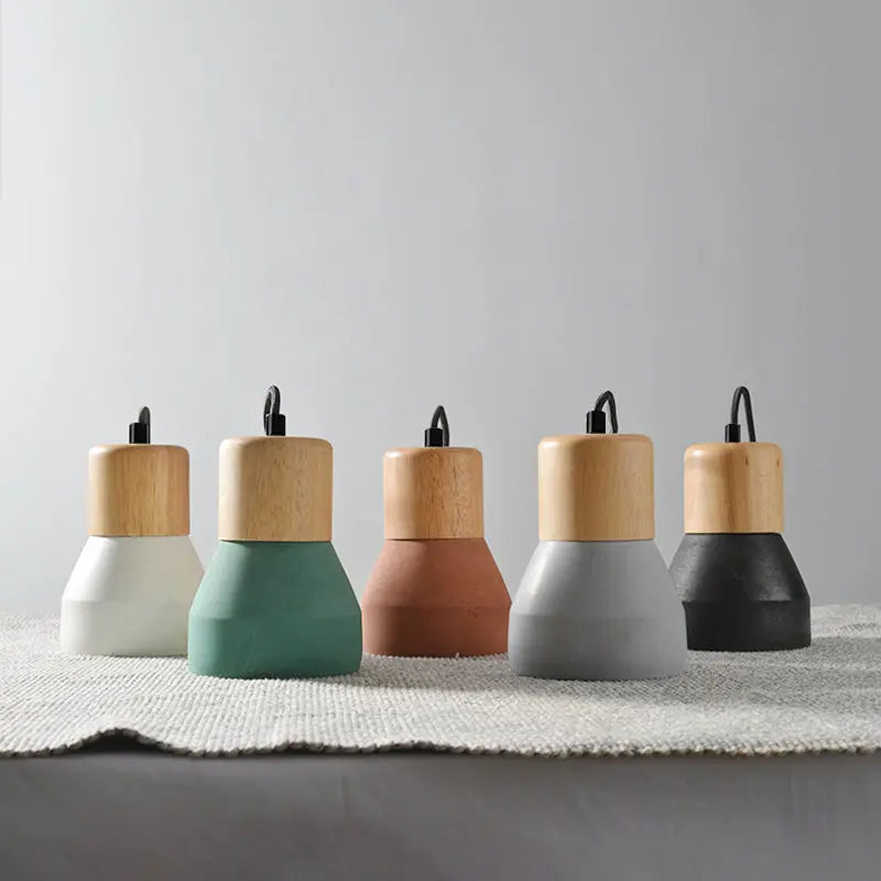 Nordic Cement Tapered 1-light Mini LED Pendant Light BulbSquare
