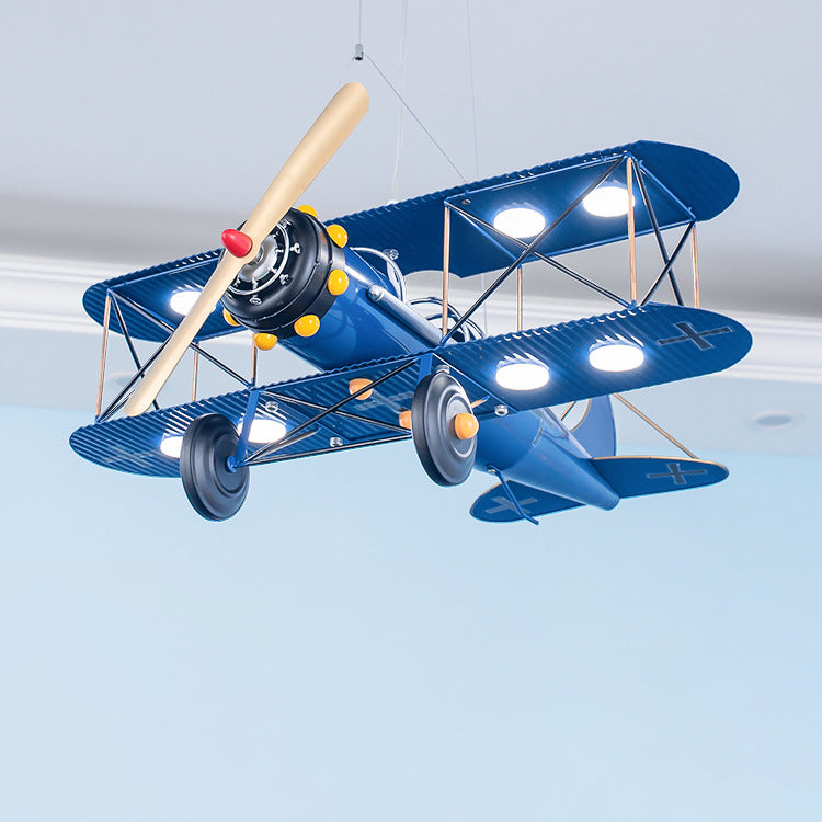 Lumendat Contemporary Creative Kids Aircraft Hardware Acrylic LED Chandelier For Bedroom Lumendat
