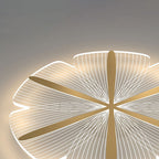 Modern Minimalist Acrylic Petal Round Gold LED Flush Mount Ceiling Light