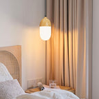 Japanese Wood Grain Round Oval Iron 1-light Pendant Light BulbSquare