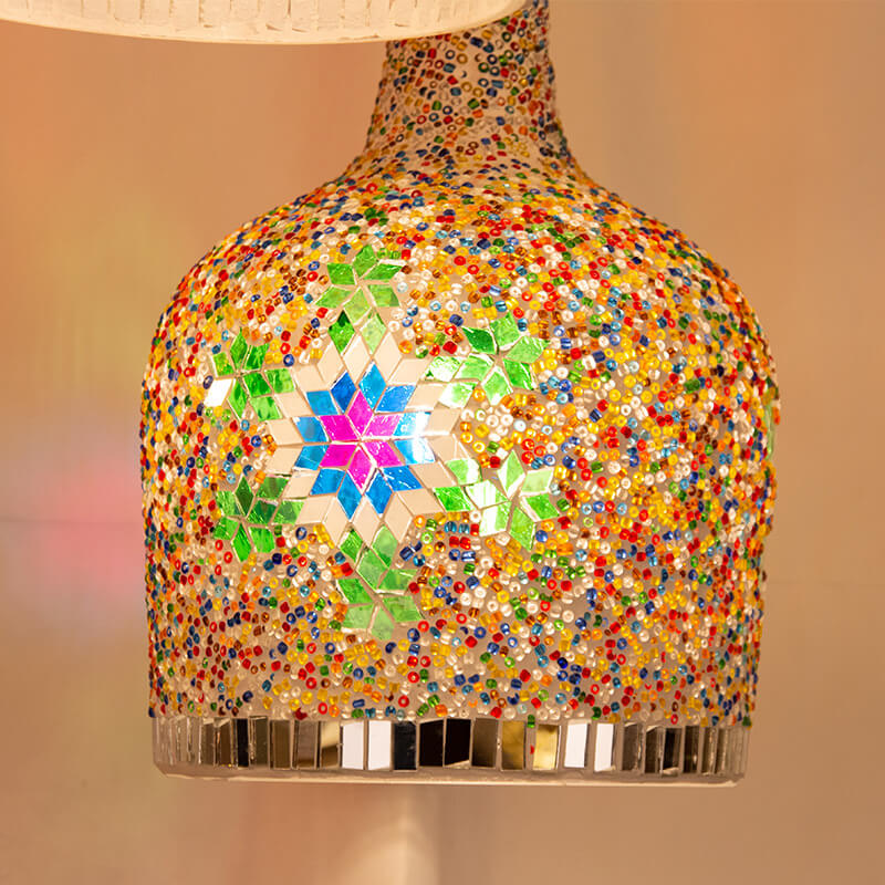 Modern Creative Stained Glass Bottle 1-light Pendant Light BulbSquare
