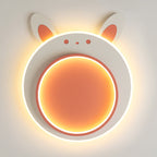 Lumendat Modern Simplicity Kids Iron Acrylic Rabbit Round LED Flush Mount Ceiling Light For Bedroom Lumendat
