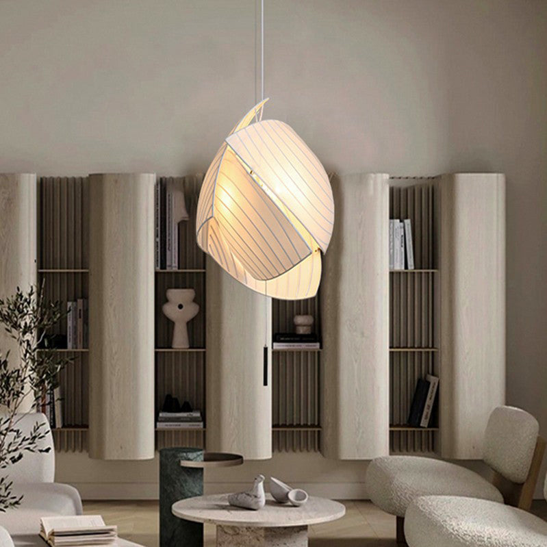 Contemporary Scandinavian Irregular Sail Fabric 3-light Pendant Light for Living Room