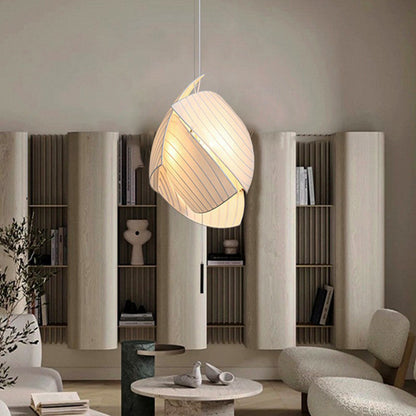 Contemporary Scandinavian Irregular Sail Fabric 3-light Pendant Light for Living Room