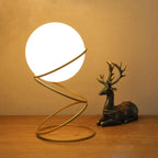 Modern Creative Spiral Circle Base Glass Ball 1-Light Table Lamp Lumendat
