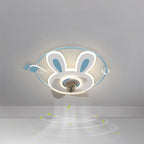 Lumendat Cartoon Creative Bunny Carrot LED Flush Mount Ceiling Fan Light Lumendat