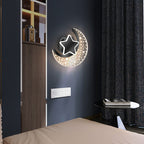 Lumendat Contemporary Creative Kids Star Moon Acrylic Aluminum Iron LED Wall Sconce Lamp For Bedroom Lumendat