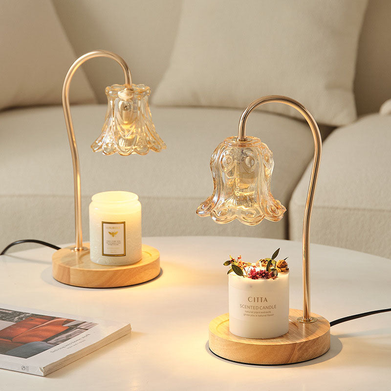 Modern Creative Simple Solid Wood Lily Of The Valley 1-Light Melting Wax Table Lamp Lumendat