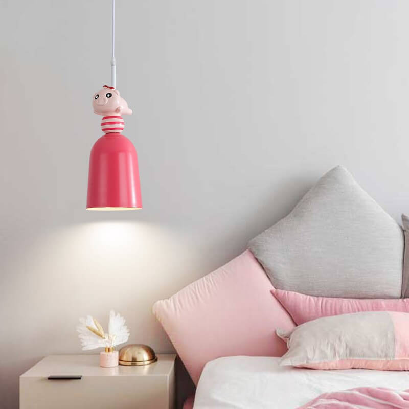 Lumendat Nordic Cartoon Resin Rocket Snowman 1-Light Kids Pendant Light Lumendat
