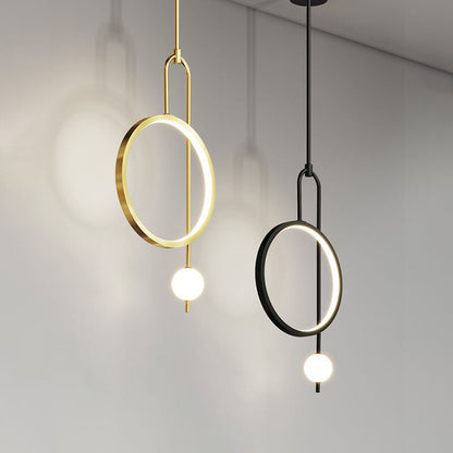 European Minimalist Light Luxury Circular Metal Acrylic LED Chandelier