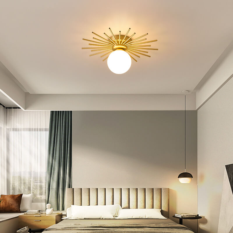 Glass Ball 1-light Semi-flush Mount Lighting