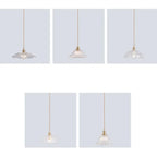 Nordic Vintage Clear Glass Flower Shape Brass 1-light Pendant Light Lumendat