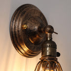 Traditional Vintage Cage Iron 1-Light Wall Sconce Lamp For Living Room Lumendat