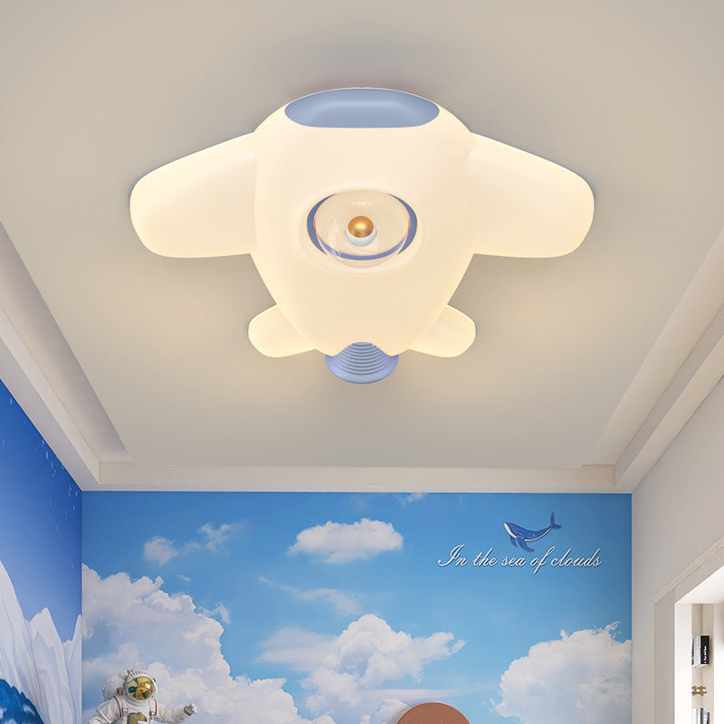 Lumendat Contemporary Creative Iron PE Cartoon Airplane Design LED Kids Flush Mount Ceiling Light For Bedroom Lumendat