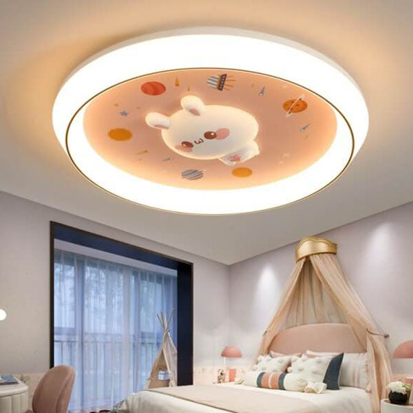 Lumendat Modern Cartoon Rabbit Children's Iron LED Flush Mount Ceiling Light Lumendat
