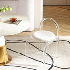Contemporary Nordic Acrylic Velvet Sponge Round Arched Dining Chair Backrest For Dining Room DFM-F