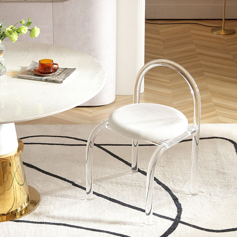 Contemporary Nordic Acrylic Velvet Sponge Round Arched Dining Chair Backrest For Dining Room DFM-F