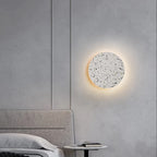 European Modern Round Textured Marble LED Wall Sconce Lamp Lumendat