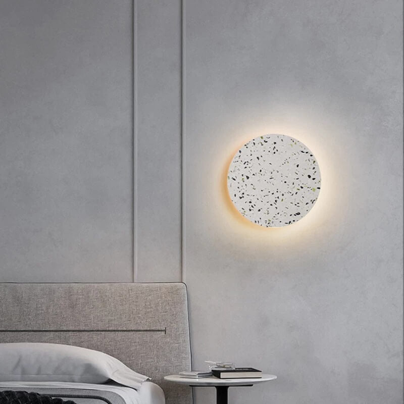 European Modern Round Textured Marble LED Wall Sconce Lamp Lumendat