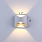 Modern Minimalist Solid Color Aluminum Square Outdoor Waterproof LED Wall Sconce Lamp Lumendat
