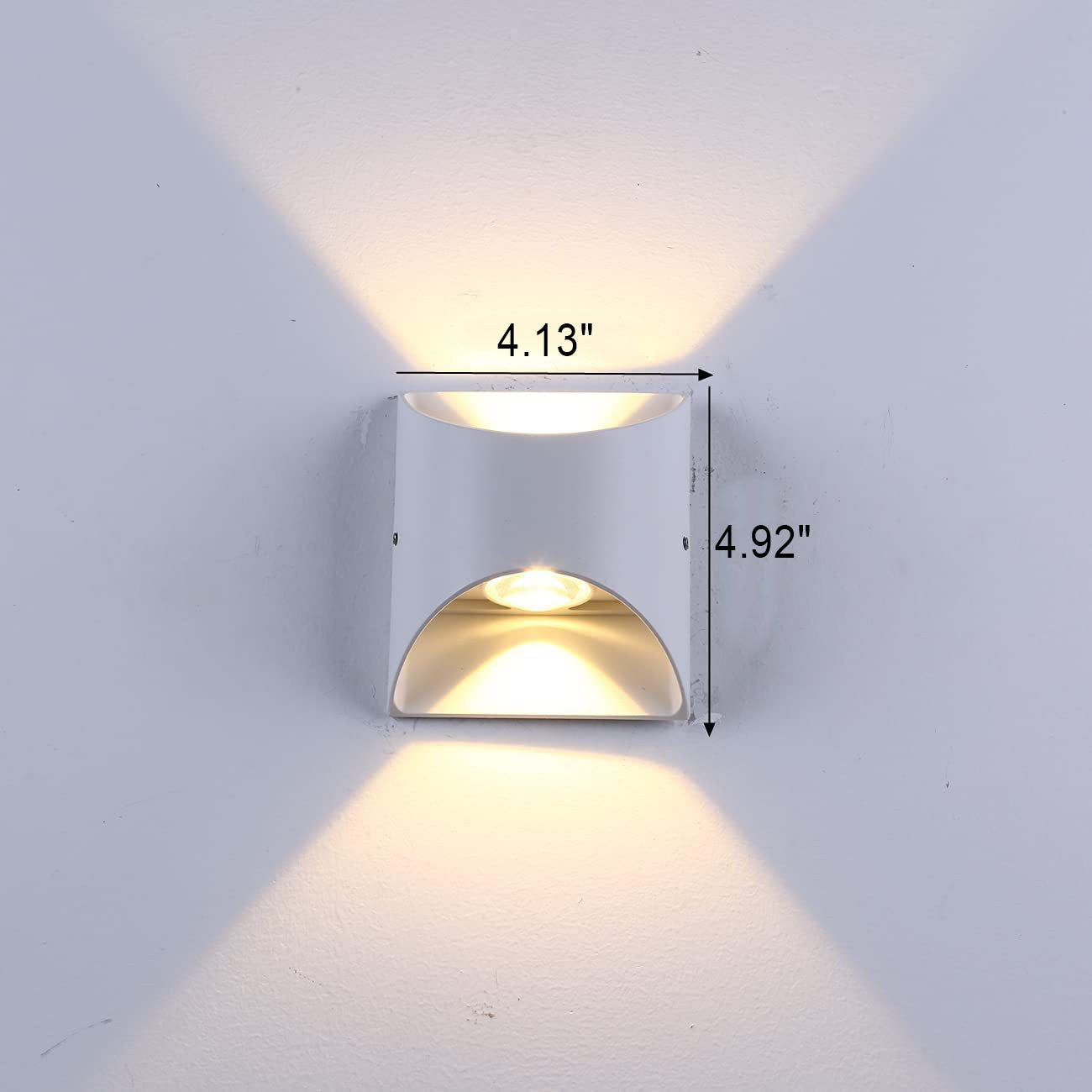 Modern Minimalist Solid Color Aluminum Square Outdoor Waterproof LED Wall Sconce Lamp Lumendat