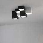 Modern Minimalist Cube Iron Acrylic LED Flush Mount Ceiling Light for Living Room