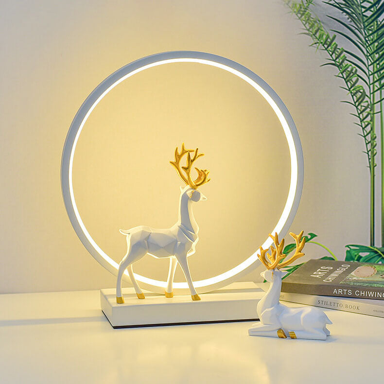 Nordic Creative Circle Deer USB LED Night Light Table Lamp Lumendat