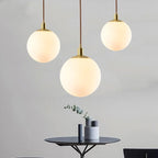 Nordic Minimalist Milky White Glass Ball 1-light Pendant Light BulbSquare