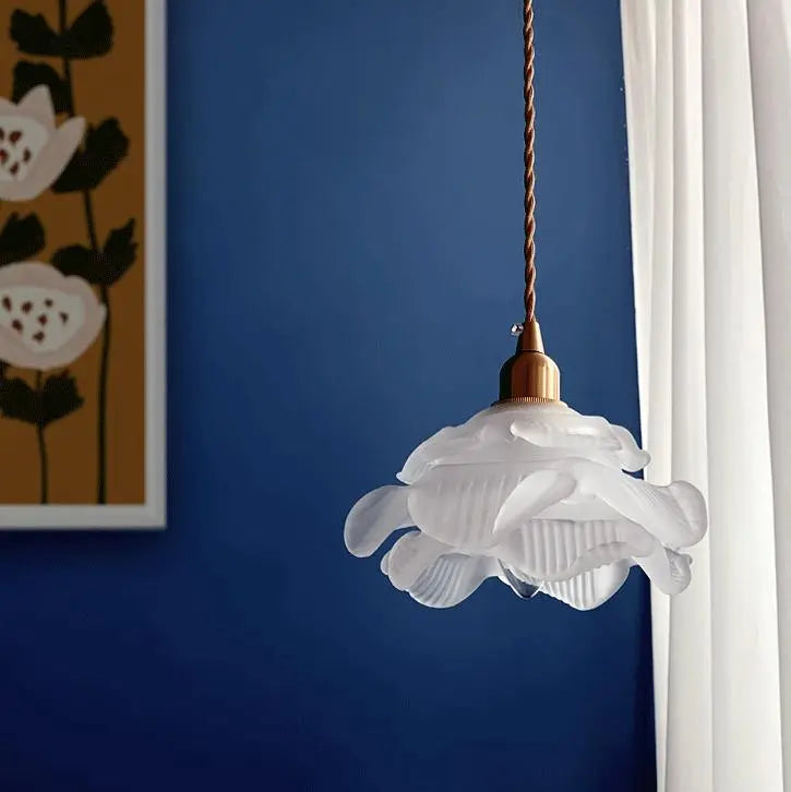 French Vintage Petal Glass 1-light LED Pendant Light modern luxury lighting fixture
