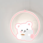 Lumendat Modern Simplicity Kids Aluminum Iron Acrylic Circle Bear Cow LED Pendant Light For Bedside Lumendat
