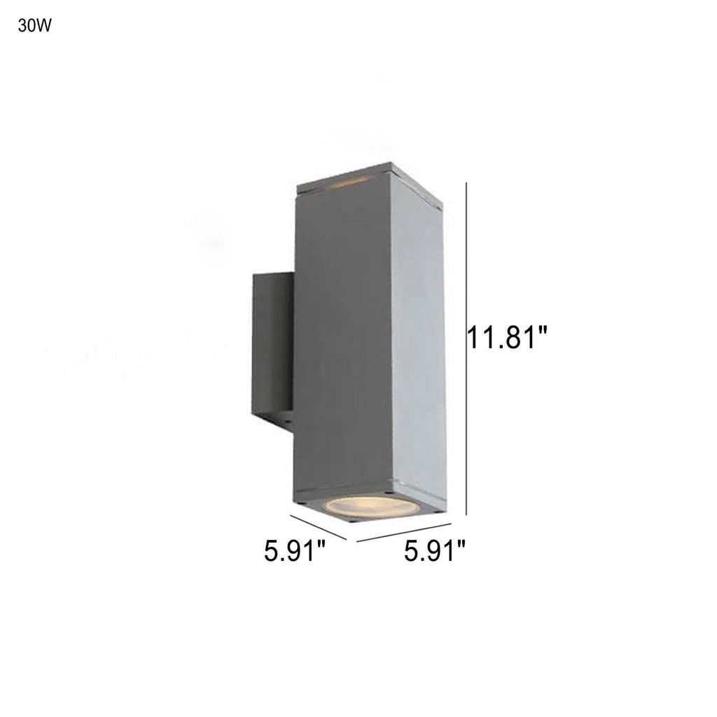 Modern Minimalist Square Column LED Luminous Outdoor Waterproof Wall Sconce Lamp Lumendat