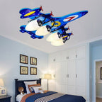 Lumendat Contemporary Creative Wooden Airplane Acrylic 4-Light Flush Mount Ceiling Light For Bedroom Lumendat