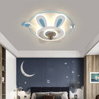 Lumendat Cartoon Creative Bunny Carrot LED Flush Mount Ceiling Fan Light Lumendat