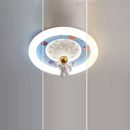 Lumendat Modern Art Deco Kids Iron Resin Acrylic Round Moon Astronaut LED Flush Mount Ceiling Light For Bedroom Lumendat