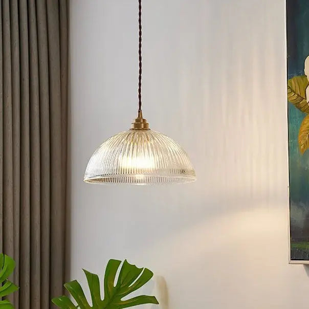 Modern Simple Clear Glass Dome Pot Lid 1-light Pendant Light Lumendat