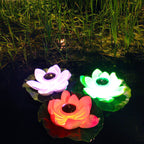 Creative Lotus Flower Waterproof Solar LED Outdoor Patio Pond Water Floating Light Lumendat