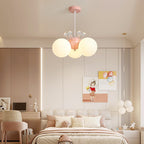 Lumendat Contemporary Creative Cream Hardware Crystal Decor PE Round Shade 3-Light Kids Chandelier For Living Room Lumendat