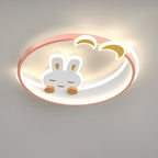 Lumendat Modern Creative Cartoon Rabbit Iron Round LED Kids Flush Mount Ceiling Light Lumendat