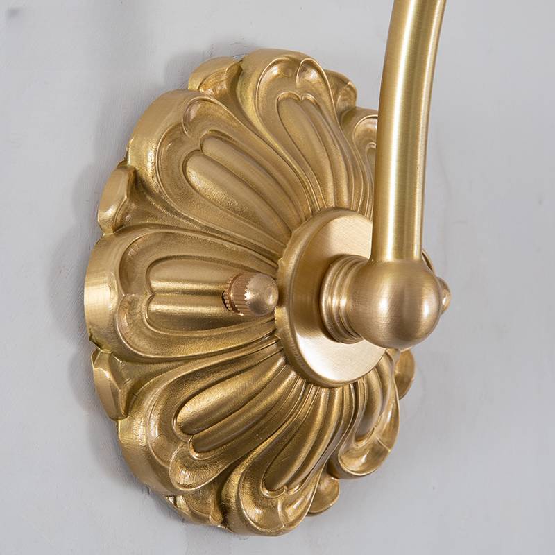 European Vintage Floral Copper Glass 1-Light Wall Sconce Lamp Lumendat