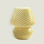 Modern Minimalist Striped Mushroom Glass 1-Light Table Lamp Lumendat