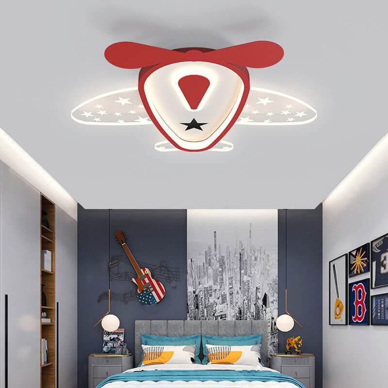 Lumendat Cartoon Creative Aircraft Iron Acrylic Kids LED Flush Mount Ceiling Light Lumendat