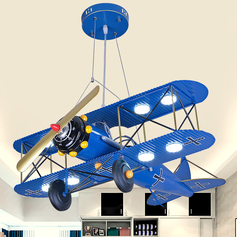 Lumendat Contemporary Creative Kids Aircraft Hardware Acrylic LED Chandelier For Bedroom Lumendat
