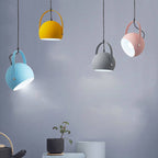 Nordic Macaron Aluminum Semicircle 1-light Pendant Light BulbSquare