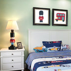 Lumendat Creative Soldier Resin Fabric Cone Kids 1-Light Table Lamp Lumendat