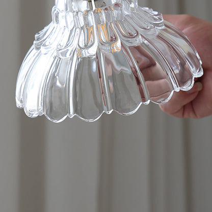 Modern Minimalist Bellflower Brass Glass 1-light Pendant Light for Living Room